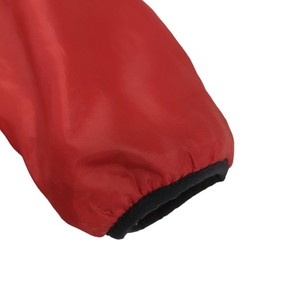 Avirex Satin / Fleece Reversible Jacket Red Black Men's Sz XL Packable Hood - Picture 10 of 11